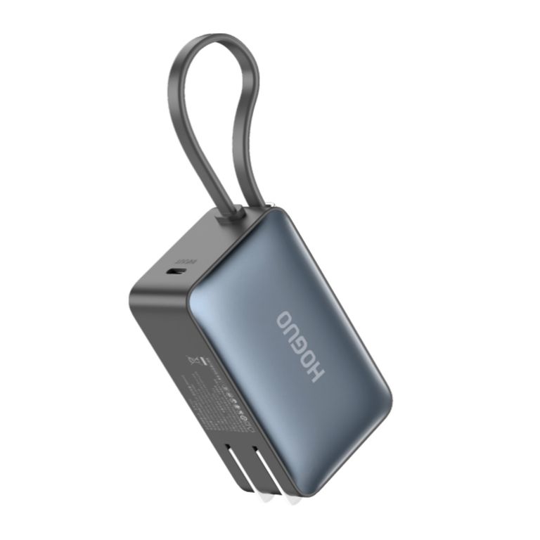 Mini Powerbank 3 en 1 para viajes 5000mah con enchufe plegable