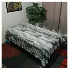 CUTE - MANTA PIEL DE DURAZNO CON DISEÑO BURBUJA