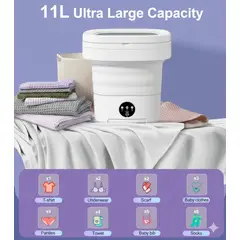 GENERICO - Lavadora Portátil Plegable de 11L Compacta y Eficiente