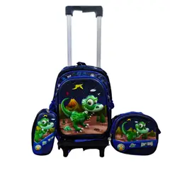 GENERICO - Mochila para Niños con Ruedas + Lonchera + Cartuchera