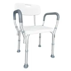 GENERICO - Silla de Ducha con Apoya Brazos de Aluminio para Baño