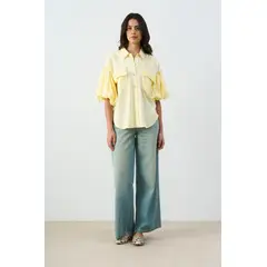 VELEZ - Vélez Camisa Galera Para Mujer Manga Abombada Amarillo