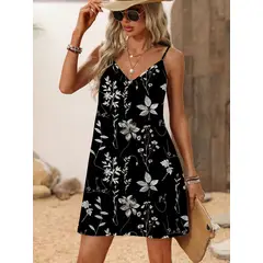 KAST PE - Vestido Brunella de Tiras Amplio con estampado de flores – Talla M