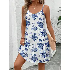 KAST PE - Vestido Noemi de Tirantes verano Amplio con estampado Talla M