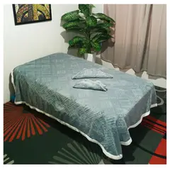 GENERICO - COBERTOR PIEL DE ÁNGEL CON SHERPA 3 PIEZAS EN 2PLZ