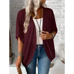 KAST PE - Cardigan Alicia rojo manga murciélago Talla M