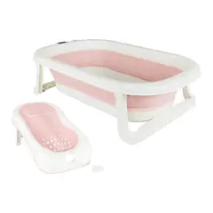 PRIORI - Bañera Plegable Bebé Base Antideslizante Splash Rosa