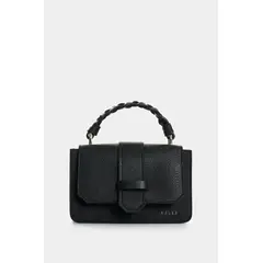 VELEZ - Vélez Mochila Garniel De Cuero Mujer Manija Tejida Negro