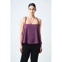 VELEZ - Vélez Blusa Canes Fit Holgado Mujer Detalle Trenzado Mora
