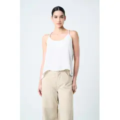 VELEZ - Vélez Blusa Aurora Tiras Tejido Plano Mujer Millaré Blanco