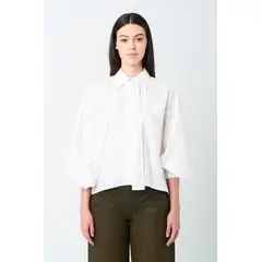 VELEZ - Vélez Camisa Manga Larga Silueta Globo Para Mujer Cleo Crema