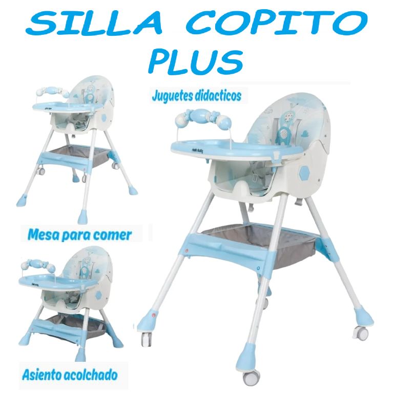 Nueva Silla de Comer Plegable 2 en 1 Copito Plus -Azul
