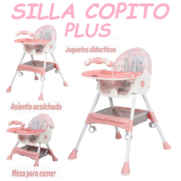 Nueva Silla de Comer Plegable 2 en 1 Copito Plus -Rosa