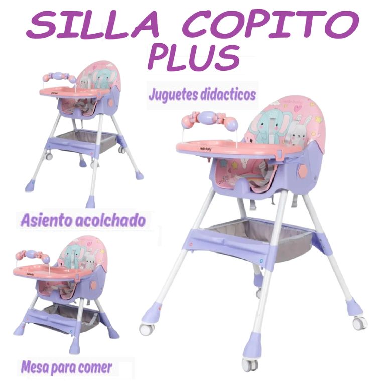 Nueva Silla de Comer Plegable 2 en 1 Copito Plus -Morado