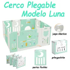 GENERICO - Cerco Bebe Con Piso Plegable Luna 120x150 - Verde