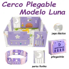 GENERICO - Cerco Bebe Con Piso Plegable Luna 120x150 -Morado