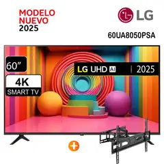 LG - Televisor 60 Smart UHD 4K Thinq Ai 60UA8050PSA + RACK