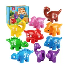 GENERICO - Juego de Encastre y Conteo de Dinosaurios Desmontables