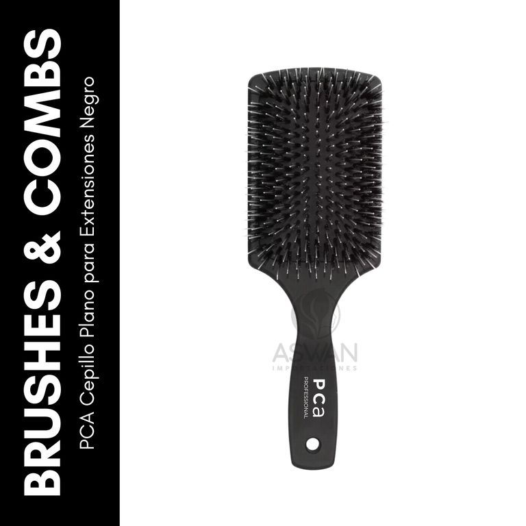Cepillo Plano para Extensiones Negro - PCA