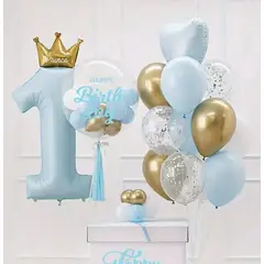 GENERICO - Set de 24 globos de Príncipe para el 1er Cumpleaños