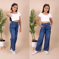 DANUS - PANTALON PALAZO CARGO DEMIN NIÑA