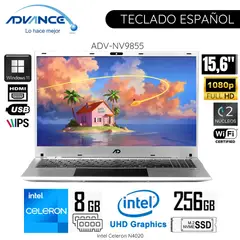 ADVANCE - Laptop NV9855 Intel Celeron N4020 8GB RAM 256GB SSD 15.6" FHD IPS Windows 11