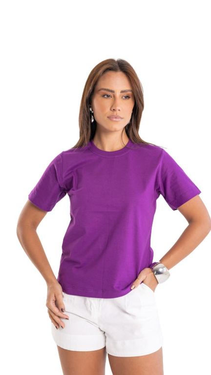 Polo Basico Morado para Mujer