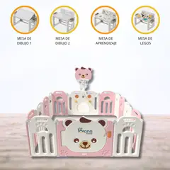 BEAUTIFUL - Corral Armable 4 en 1 para Bebés «BALOO» Pink