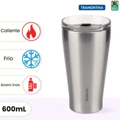 TRAMONTINA - Vaso Térmico de Acero con tapa 550Ml ml Exata -