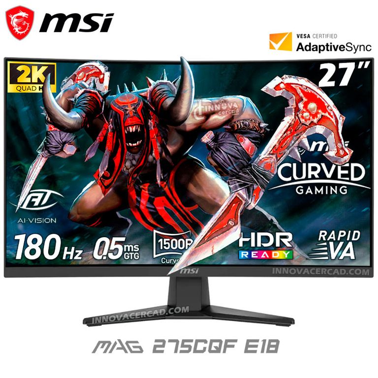 Monitor 27" Curvo MAG 275CQF E18 WQHD 2560 x 1440 180HZ 0.5MS GTG