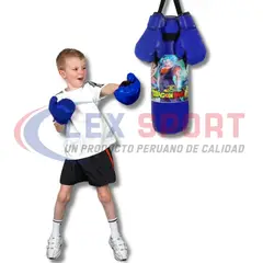 GENERICO - Saco de Box Infantil con par de guantes AZUL