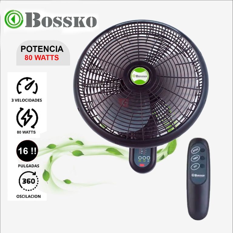 Ventilador De Pared BK-8210PD con control remoto