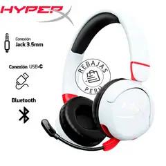 HYPERX - Auriculares Wireless Cloud Mini 7G8F2AA Blanco BT 53 25h