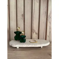 MAP DESIGN HOME - Bandeja Decorativa con Patas Tipo Piedra 38x15x04 cm