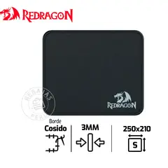 REDRAGON - Mousepad FLICK S Negro 25x21cm Speed Antideslizante Gamer