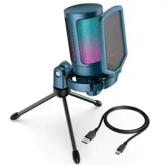 FIFINE - Micrófono A6V BLUE con condensador