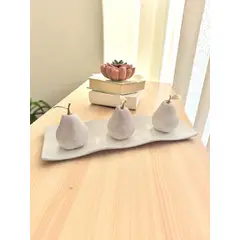 MAP DESIGN HOME - Centro de Mesa Peras Soft 46x15x13 cm