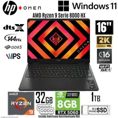 HP - Laptop OMEN 16-AP0053DX AMD Ryzen 9 8940HX 32GB RAM 1TB SSD RTX 5060-8GB 16" 2K Win 11 Home