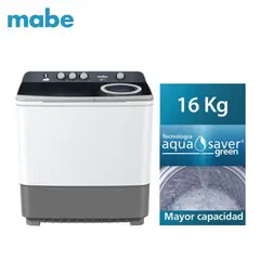 MABE - Lavadora 16Kg semiautomática Blanco LMD6124PBBB0