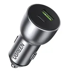 UGREEN - Cargador Carro 52.5w Max, 30w 2 Puertos Cd213 - 60980 Plateado