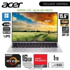 ACER - Laptop Aspire AL15-41P-R9CR AMD Ryzen 7-5700U 16GB RAM 1TB SSD 15.6" FHD IPS WIN11