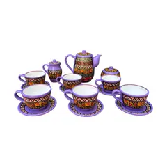 ACHALLAY ARTESANIA DE BARRO - Set de Té Cerámica 9 Piezas