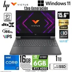 HP - Laptop Victus 15-FA2012LA Intel Core i7-13620H 16GB RAM 1TB SSD RTX 4050-6GB 15.6" FHD 144Hz