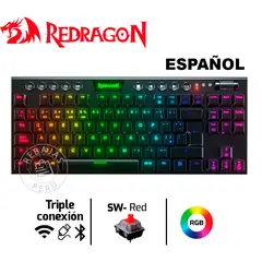 REDRAGON - Teclado HORUS TKL Wireless RGB Español Red Switch Low