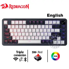 REDRAGON - Teclado Mecánico UCALPRO-RGB Wireless 75% Inglés RGB Sw Red