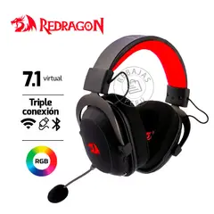 REDRAGON - Auriculares Zeus X PRO H510-WL Wireless 7.1 RGB Negro