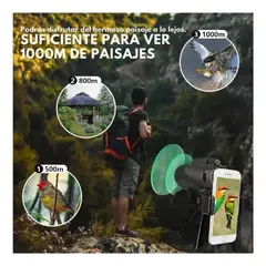 SANC - Monocular Telescopio 10x42 Sanci Alcanza 1000m Compacto Negro