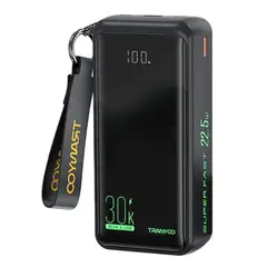 TRANYOO - Power Bank T-K18 30000mAh con Carga Rápida y Cables Integrados