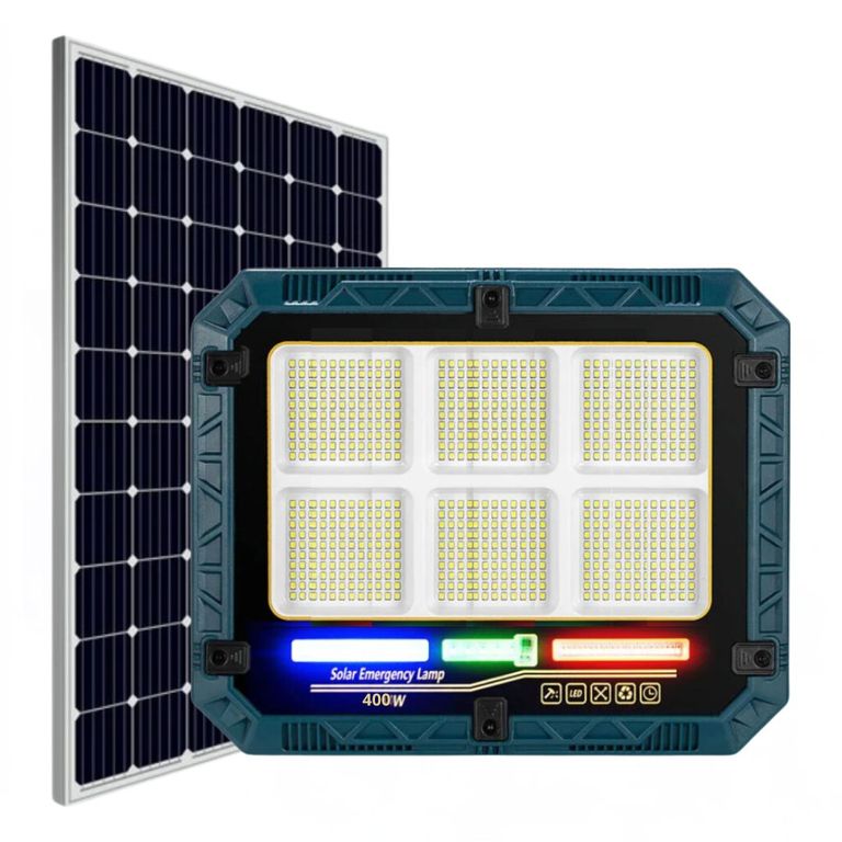 Reflector Solar 400W Triple Color IP66 con Control Remoto Exterior