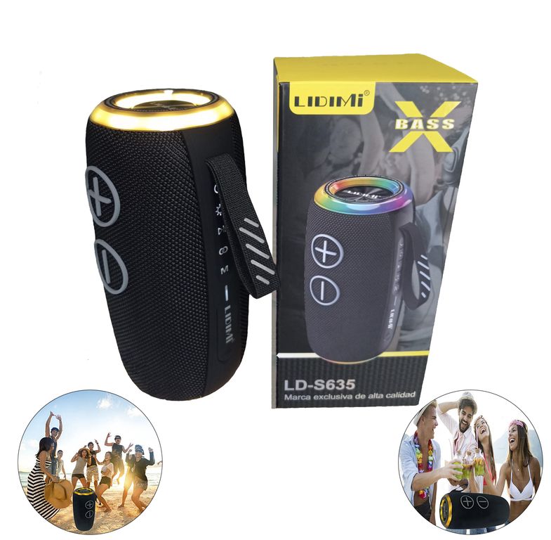 Mini Parlante Portátil Lidimi LD-S635 20W Luces RGB y Bluetooth -Negro